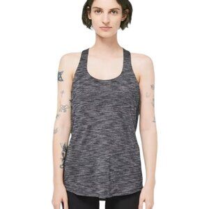 Lululemon Woman Heathered Gray Criss Cross Back Workout Tank Top Sz 12 Open Back